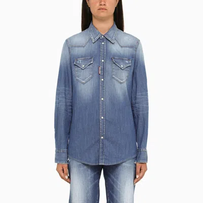 Dsquared2 Faded Blue Denim Shirt