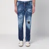 Dsquared2 Faded Blue Jeans With Rips And Splashes Men