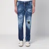 Dsquared2 Faded Blue Jeans With Rips And Splashes Men