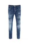 Dsquared2 Faded Blue Jeans With Rips And Splashes In Blue