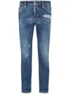 Dsquared2 Faded Blue Skater Jeans With Classic Five-pocke In Blue