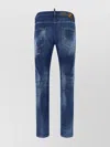 DSQUARED2 FADED COTTON JEANS WITH PAINT SPOTS