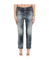 Dsquared2 Faded Cropped Jeans In Gray
