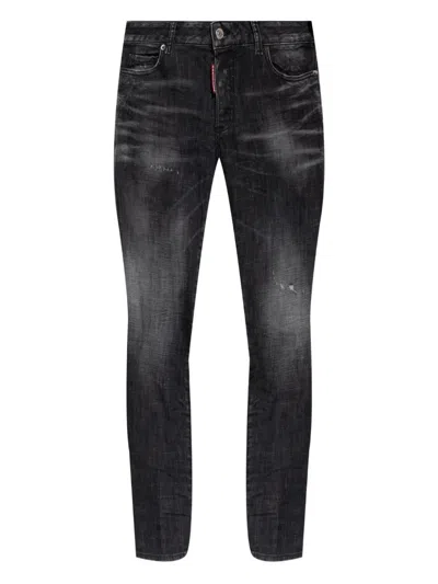 Dsquared2 Faded Distressed Jeans In Gray