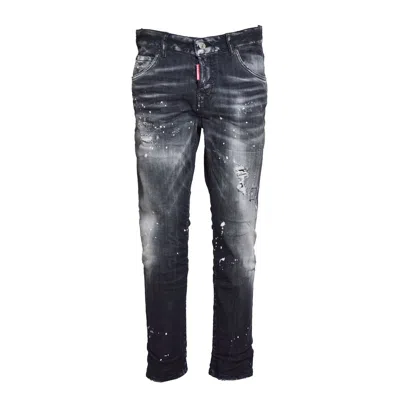 Dsquared2 Faded Effect Distressed Jeans In Black