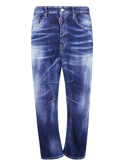 Dsquared2 Faded-effect Five-pocket Jeans In Blue
