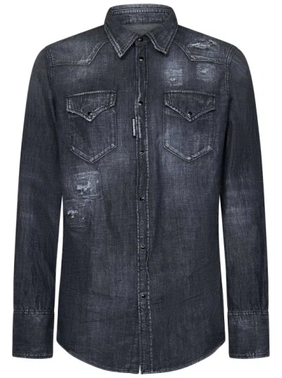 Dsquared2 Faded Grey Western Shirt