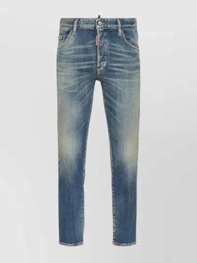 Dsquared2 Faded Skater Jean Trousers Whiskering Effect In Blue