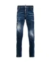 Dsquared2 Faded Skater Jeans With Bleach Patches In Blue