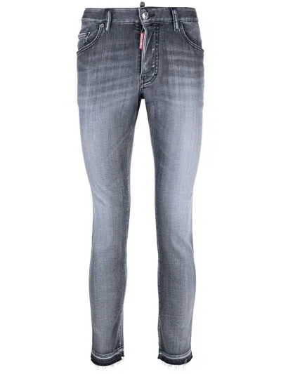 Dsquared2 Faded Skinny Jeans In Grey