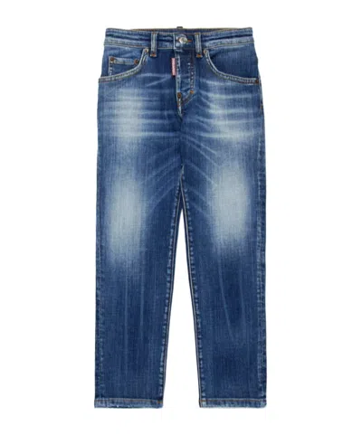 Dsquared2 Faded Straight Jeans In Blue