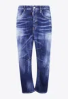 Dsquared2 Faded Straight-leg Jeans In Blue