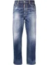 Dsquared2 Faded Straight-leg Jeans In Blue