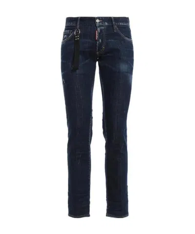 Dsquared2 Faded Stretch Denim Five Bags Of Jeans In Black