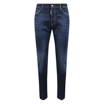 Dsquared2 Faded Stretch Jeans In Blue