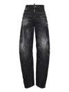 Dsquared2 Pocketed Twisted Jean Trousers In Blue