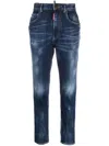 Dsquared2 Worn-out Straight-leg Jeans In Blue