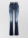 Dsquared2 Faded Wash Denim Trousers With Contrast Stitching In Blue