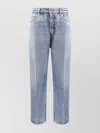 Dsquared2 Faded Wash Five-pocket Belt Loop Trousers In Blue