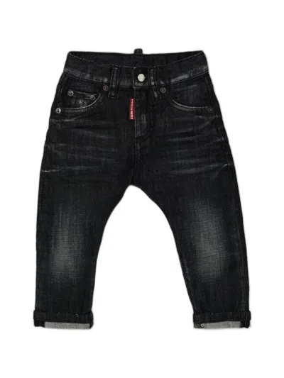 Dsquared2 Kids' Faded-effect Distressed Jeans In Black