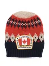 Dsquared2 Fair Isle Logo-patch Beanie Hat In Multi