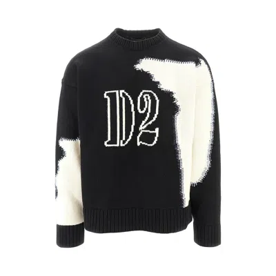 DSQUARED2 FAKE STITCH WOOL SWEATER