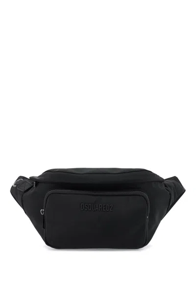 Dsquared2 Logo-embossed Canvas Belt Bag In Black