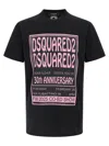 Dsquared2 Black T-shirt With 30th Anniversary Pink Print In Black