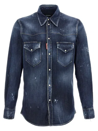 Dsquared2 Fashion Western' Shirt In Blue