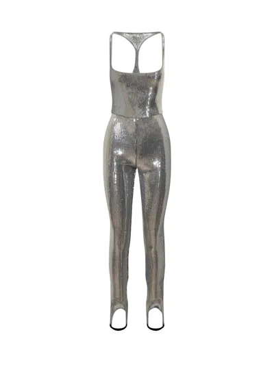 Dsquared2 Fashionable Bodysuit With Artistic Accents In Silver