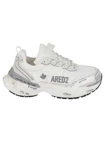 Dsquared2 Faster Mesh Upper Rubber Sole Low-top Sneakers In White