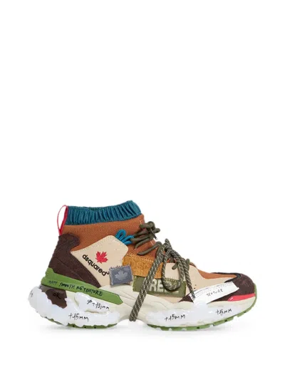 Dsquared2 Faster Panelled Lace-up Sneakers In Multi