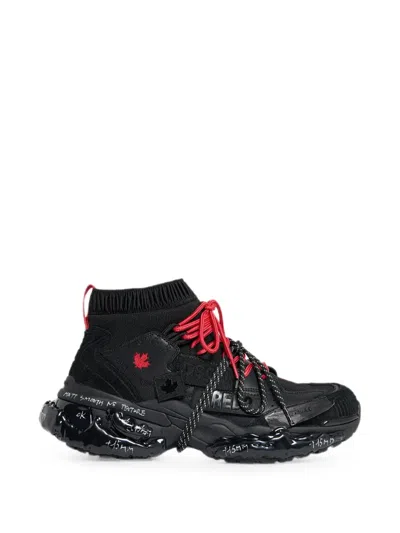 Dsquared2 Faster Panelled Sneakers In Black
