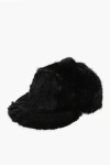 Dsquared2 Faux Fur Cap With Monogram Embellished With Beads