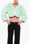 Dsquared2 Faux Fur Cropped Fit Funny Jacket In Green