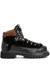 Dsquared2 Faux-fur Detail Hiking Boots In Schwarz