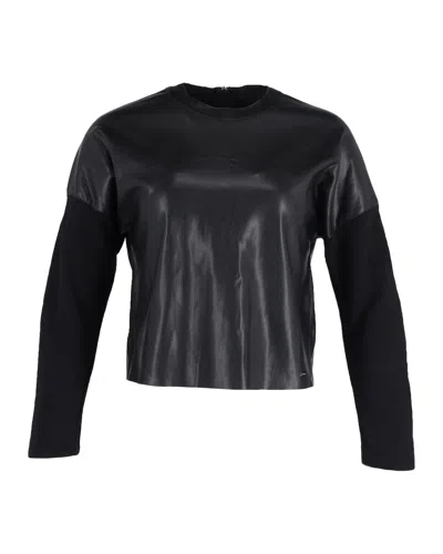Pre-owned Dsquared2 Faux Leather Jumper In Black Polyester In Gray