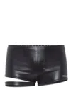 Dsquared2 Faux-leather Swim Trunks In Black