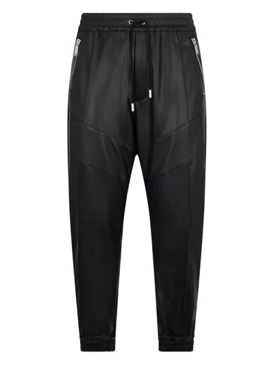 Dsquared2 Faux-leather Track Pants In Black