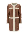 Dsquared2 Faux-shearling Collarless Coat In Brown