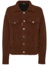 Dsquared2 Faux-shearling Shirt Jacket In 褐色