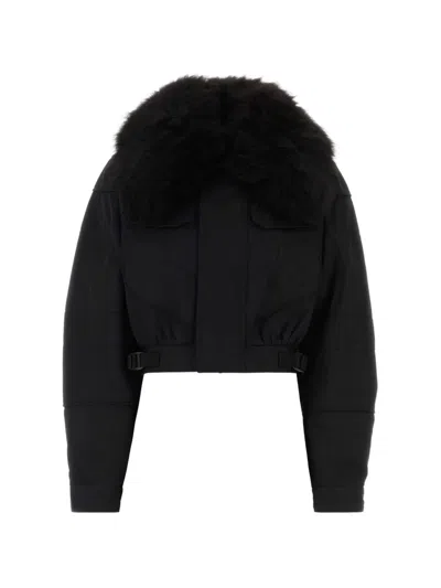 DSQUARED2 FAUX-FUR COLLAR PADDED JACKET