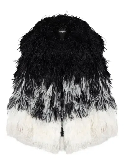 Dsquared2 Feather-trimmed Jacket In Black
