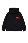 Dsquared2 Felpa Con Cappuccio E Logo Beads In Blue