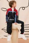 Dsquared2 Full Zipper Neoprene Colorblock Sweatshirt In Blue