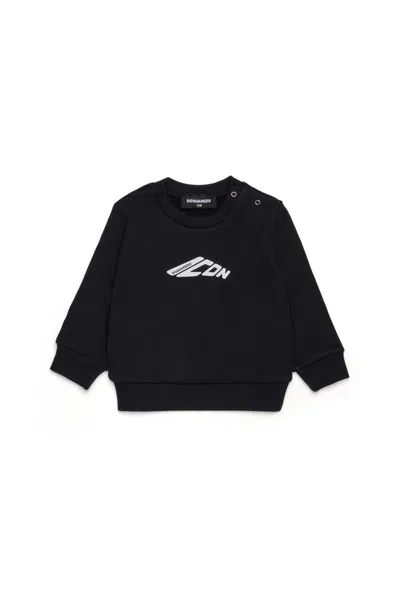 Dsquared2 Crew-neck Sweatshirt With Icon Logo In Black