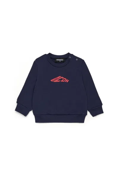 Dsquared2 Crew-neck Sweatshirt With Icon Logo In Black