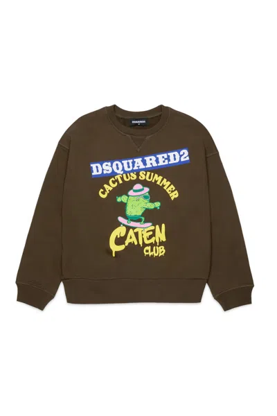 DSQUARED2 CREWNECK SWEATSHIRT WITH PRINTED LOGO
