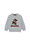 Dsquared2 Felpa Girocollo Con Stampa Fawn In Gray