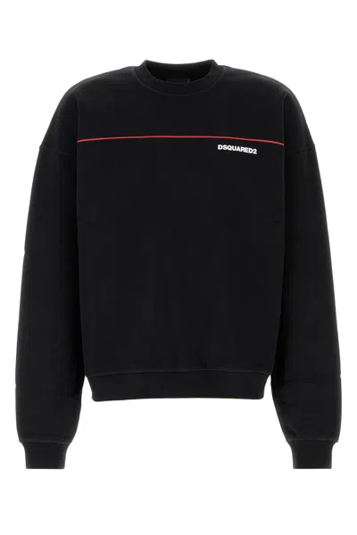 Dsquared2 Black Cotton Sweatshirt In Brown